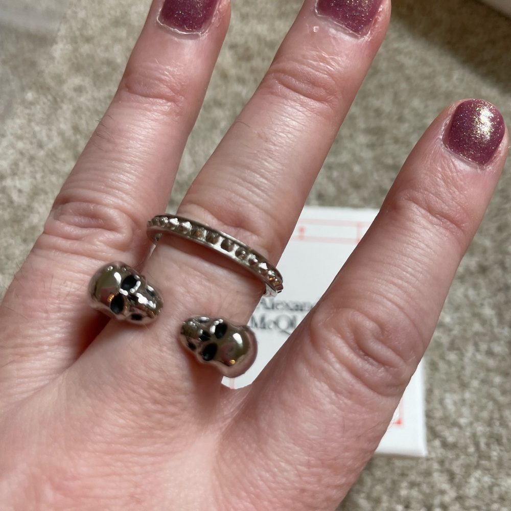 Alexander Mcqueen Double Skull Double Stack Ring - image 7